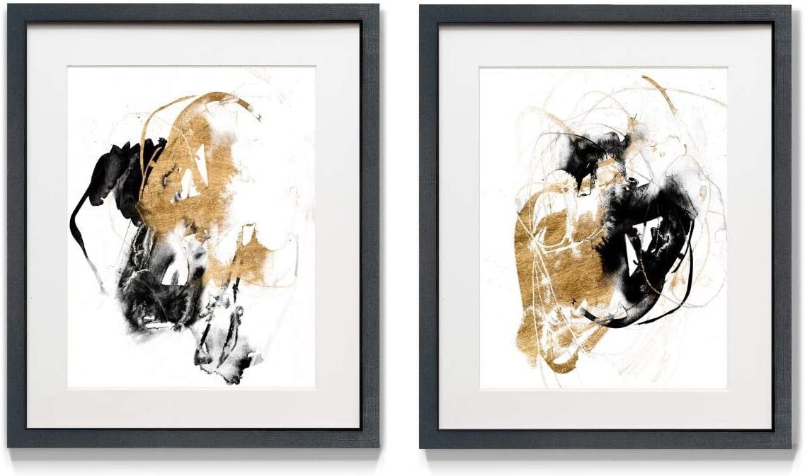 Renditions Gallery Black & Gold Splash 2 Piece Framed Artwork Set Renditions Gallery Black & Gold Splash 2 Piece Framed Artwork Set