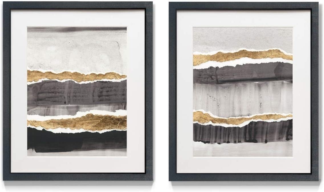 Renditions Gallery Gold Stratum 2 Piece Framed Artwork Set Renditions Gallery Gold Stratum 2 Piece Framed Artwork Set